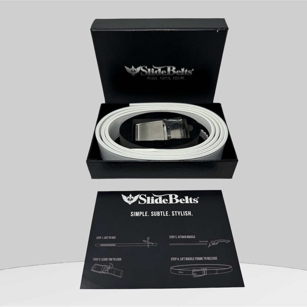 🛍️SALE🛍️ SlideBelts Classic White Belt (Simple,Subtle, Stylish) - Picture 2 of 11